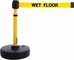 Banner Stakes Plus Barrier Set With Yellow Wet Floor Banner