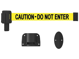 Banner Stakes Plus Wall Mount System With Yellow Caution - Do Not Enter Banner