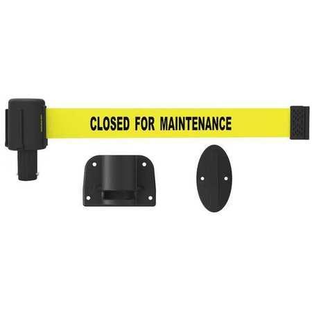 Banner Stakes Plus Wall Mount System With Yellow Closed for Maintenance Banner