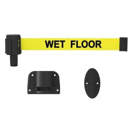 Banner Stakes Plus Wall Mount System With Yellow Wet Floor  Banner