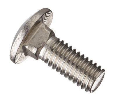 1/4-20 X 3/4 Carriage Bolts Metric Hardware Fastener Kit Stainless Steel 18-8 Round Head Set of 50 