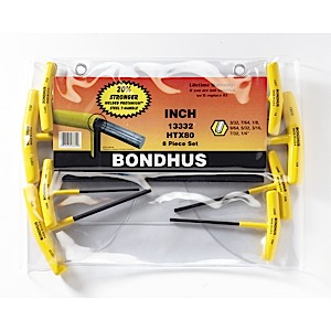 Bondhus 13332, Set 8 Graduated Length Hex T-Handles 3/32 - 1/4