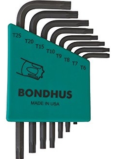 Bondhus 31832, Set 8 Star L-Wrenches - Long Arm Style - T6 - T25
