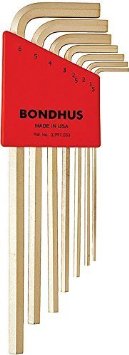 Bondhus 39192, Set 7 GoldGuard Plated Hex L-Wrenches 1.5 - 6mm - Long