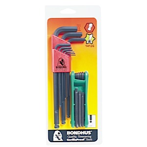 Bondhus Bonus Pack - Balldriver L-Wrench Set 10999 (1.5 - 10mm) and GorillaGrip Fold-up Set 12632 (T6 - T25)