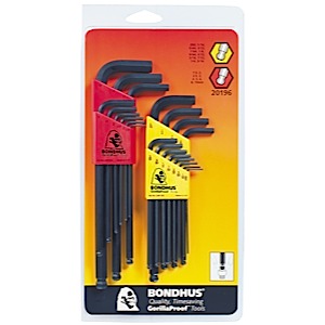 Bondhus Inch/Metric Balldriver L-Wrench Double Pack 10999 (1.5 - 10mm) and 10936 (.050 - 5/16)