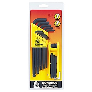 Bondhus Packset - Balldriver L-Wrench Set 10937 (.050 - 3/8) and GorillaGrip Fold-up Set 12589 (5/64 - 1/4)