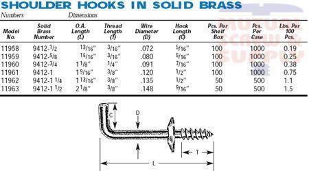 Brass Shoulder Hooks Solid