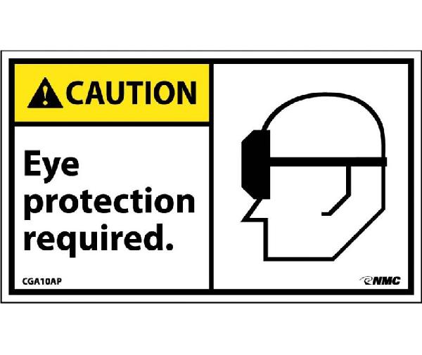 CAUTION EYE PROTECTION REQUIRED LABEL