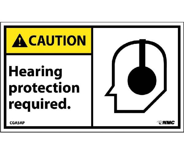 CAUTION HEARING PROTECTION REQUIRED LABEL