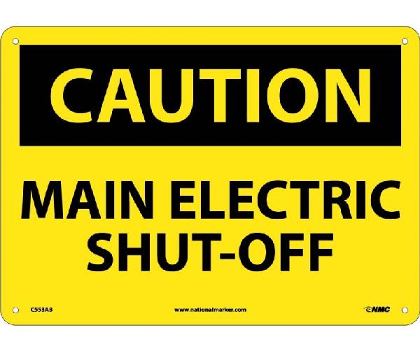 CAUTION MAIN ELECTRIC SHUT-OFF SIGN