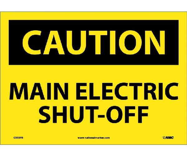CAUTION MAIN ELECTRIC SHUT-OFF SIGN