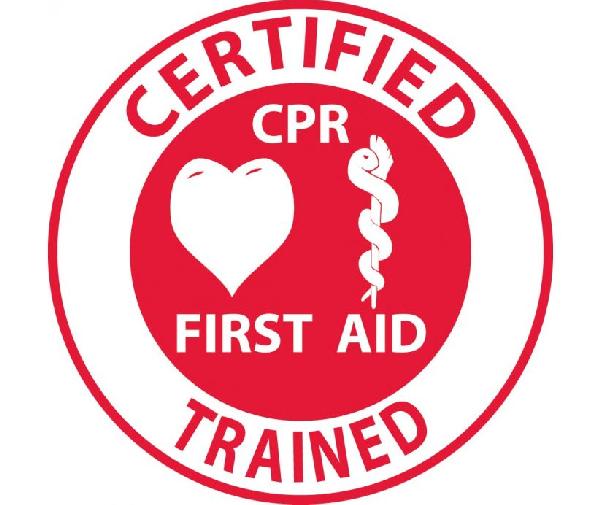 CERTIFIED CPR FIRST AID TRAINED LABEL
