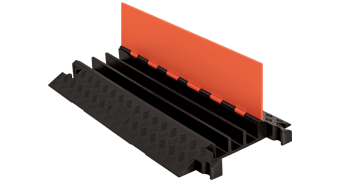 Checkers GD3X225-O/B Cable/Hose Protector 3-Channel Protector, Orange Lid with Black Ramps