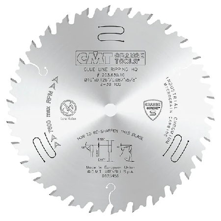 CMT 12 x 36T x 3-1/8 Heavy Duty Glue Line Tungsten Carbide Tipped Circular Saw Blade - 0.160 Thickness