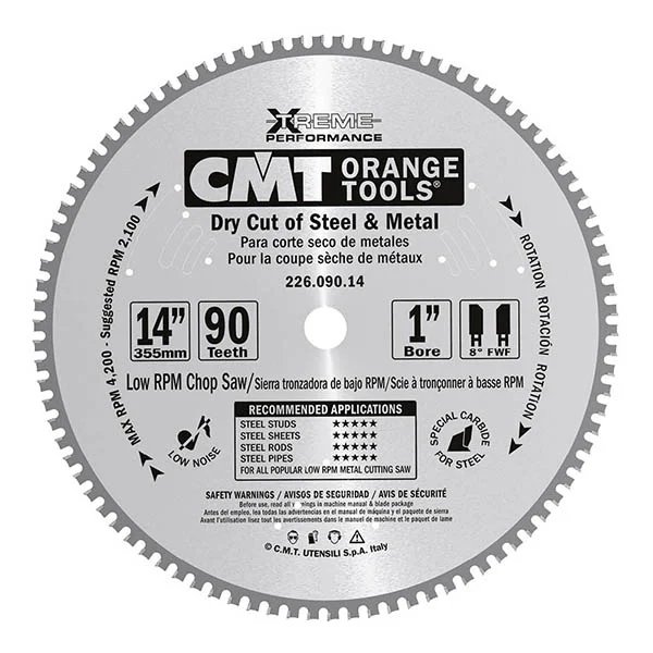CMT 14 x 72T x 1 Industrial Dry Cutter Tungsten Carbide Tipped Circular Saw Blade