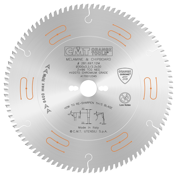 CMT 250mm x 80T x 30mm Xtreme Laminated Chipboard Tungsten Carbide Tipped Circular Saw Blade