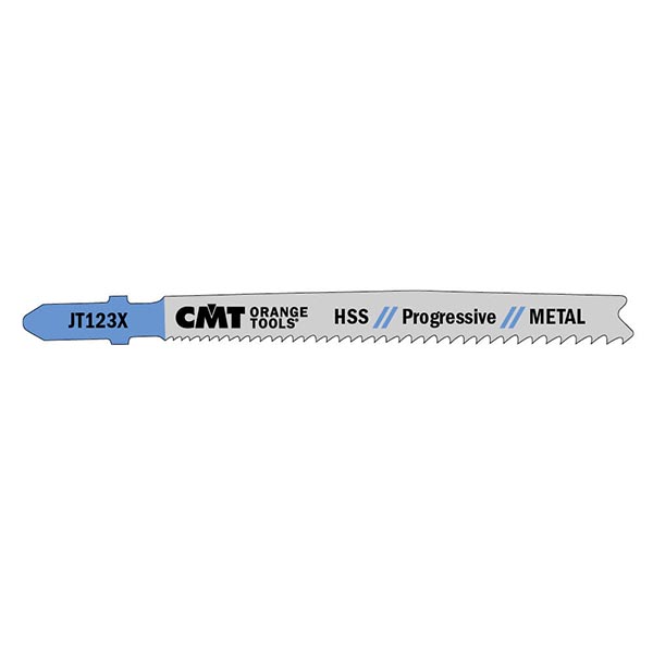 CMT 4 x 10-21TPI HSS Progressive Metals & Plastic Jig Saw Blades - 5 Pack