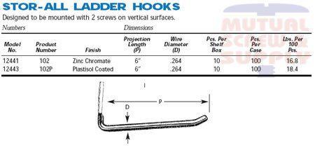 Coated Plastisol Ladder Stor-All Hooks