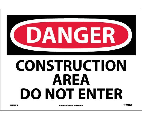 DANGER CONSTRUCTION AREA DO NOT ENTER SIGN - Mutual Screw & Supply
