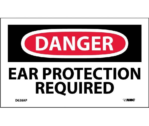 DANGER EAR PROTECTION REQUIRED LABEL