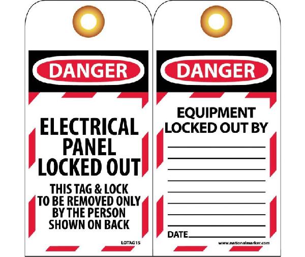 DANGER ELECTRICAL PANEL LOCKED OUT TAG