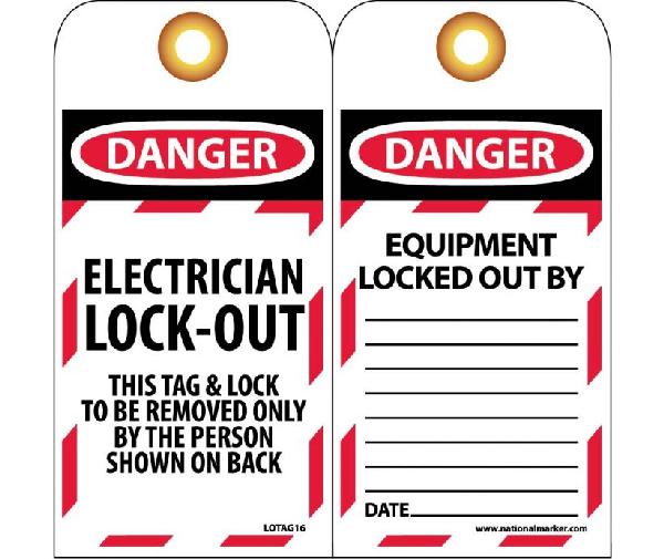 DANGER ELECTRICIAN LOCK-OUT TAG