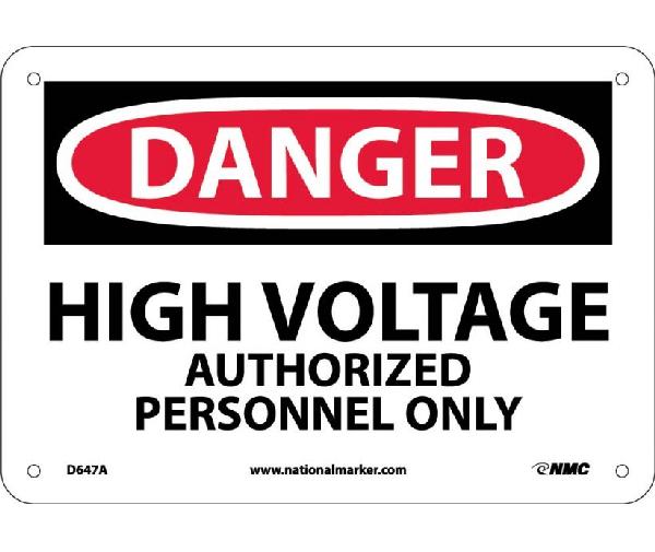 DANGER HIGH VOLTAGE AUTHORIZED PERSONNEL ONLY SIGN