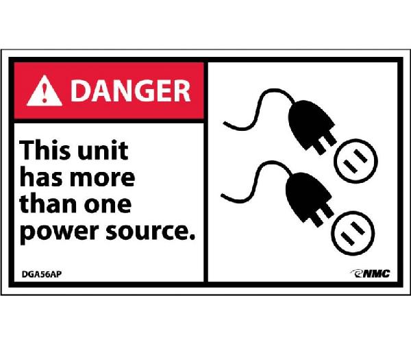 DANGER THIS UNIT HAS MORE THAN ONE POWER SOURCE LABEL