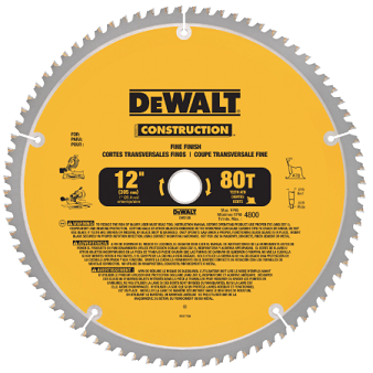 DeWalt 12 32 & 80 TPI Wood Cutting Miter Circular Saw Blade