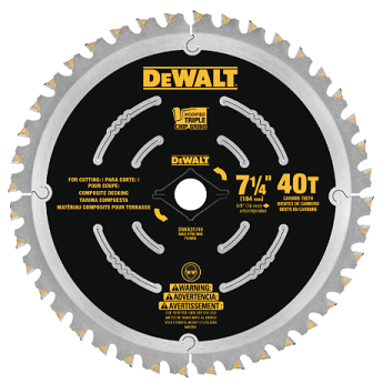 DeWalt 7-1/4 4T Composite Decking Cutting Circular Saw Blade