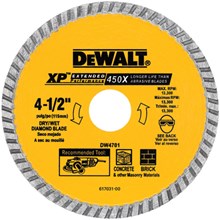 Dewalt DW4701 4-1/2 XP turbo diamond blade