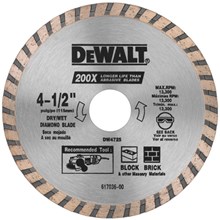 Dewalt DW4725 4-1/2 High Performance Diamond Masonry Blade