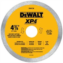Dewalt DW4738 4-3/8 x .060 Porcelain Tile Blade Wet/Dry