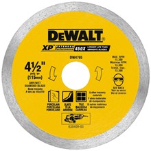 Dewalt DW4765 4-1/2 x .060 Porcelain Tile Blade Wet/Dry