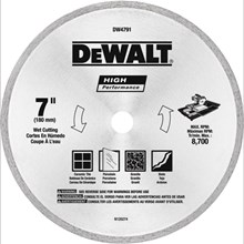 Dewalt DW4791 7 x .060 Tile Blade Wet