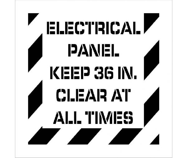 ELECTRICAL PANEL KEEP CLEAR PLANT MARKING STENCIL