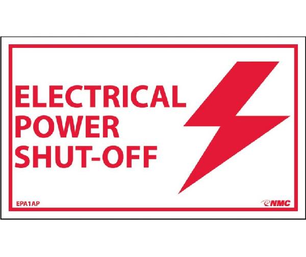 ELECTRICAL POWER SHUT-OFF LABEL