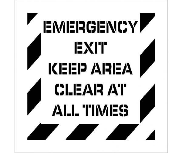 EMERGENCY EXIT KEEP AREA CLEAR PLANT MARKING STENCIL