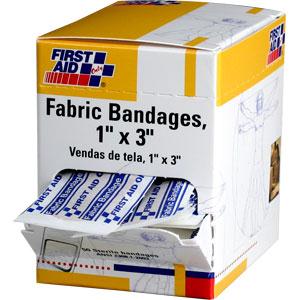 Fabric Bandages, 1 x 3, 100/Box