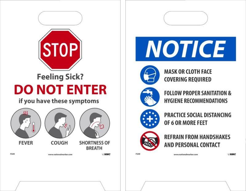 FEELING SICK? DO NOT ENTER, DBL-SIDED FLOOR SIGN