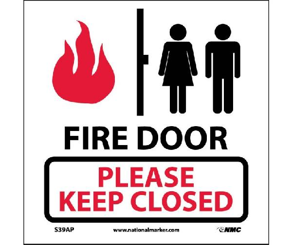 FIRE DOOR PLEASE KEEP CLOSED LABEL