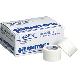First Aid Tape, Hypoallergenic Paper, 1 x 10 yd, 12 Rolls/Box