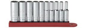 GearWrench 10 pc. 1/4 Drive 12 Point SAE Deep Socket Set