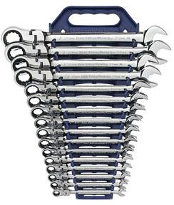 GearWrench 16pc. Metric Flex Head Combination Ratcheting Wrench Set