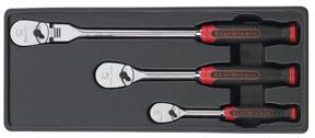 GearWrench 3pc. 1/4 & 3/8 Cushion Grip Flex 84 Tooth Ratchet Set