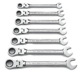 GearWrench 7pc. Metric Flex Head Combination Ratcheting Wrench Set