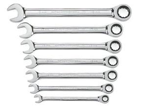 GearWrench 7pc. Standard Metric Combination Ratcheting Wrench Set
