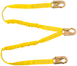 Gemtor D1101LY6 (2) Decelerator energy absorbing lanyards with #5155 locking snaphooks at each of the three ends. 6 ft.