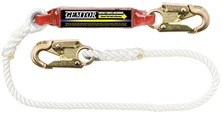 Gemtor SP2215L6 Soft-Pack energy absorber with ½ wide polyester rope lanyard with #5155 locking snaphook at each end. 6 ft.